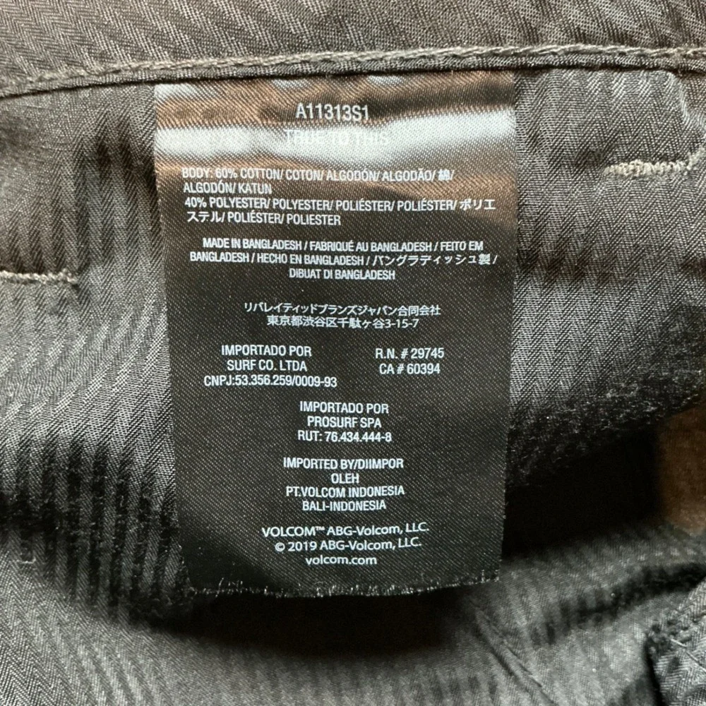 NWTVolcom V Monty Pants Mens 40x32 Charcoal Grey Heather Chino Straight Leg NWT